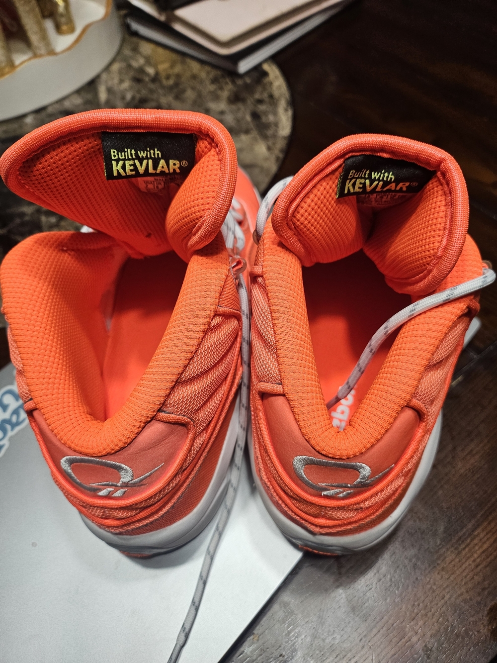 Reebok Kids Bright Orange Sneakers with Reflective Silver Accents